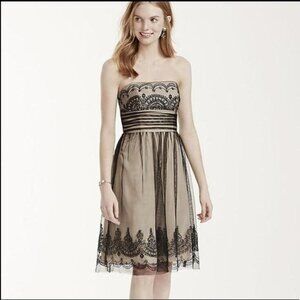 Women's David's Bridal Dress, Black & Champagne Size 18